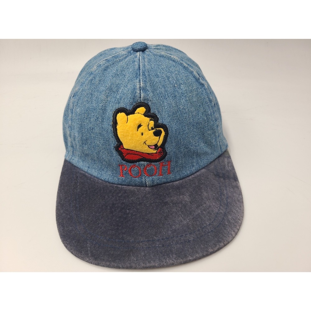 Vintage Winnie The Pooh Disney Denim Stretch Fitted‎ (Seems S-M) Hat Cap Cotton